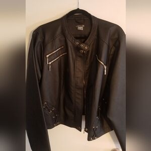 Venus Black Faux Leather Jacket